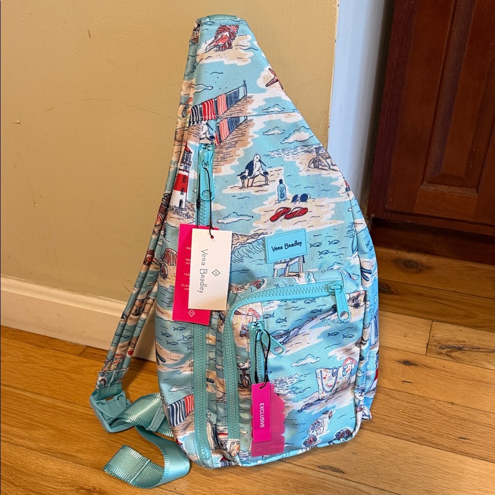 Vera Bradley Reactive Sling Backpack NWT in beach toile